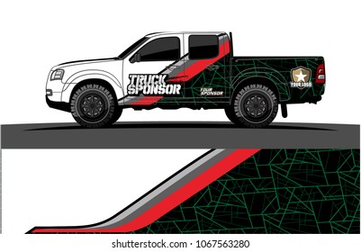 Truck Graphics. abstract curved lines with grunge background