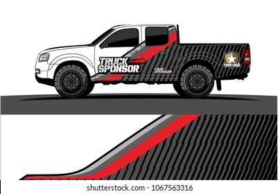 Truck Graphics. abstract curved lines with grunge background