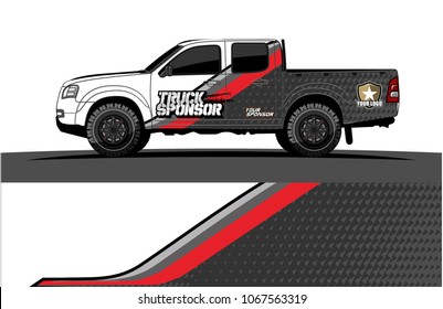 Truck Graphics. abstract curved lines with grunge background