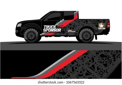 Truck Graphics. abstract curved lines with grunge background