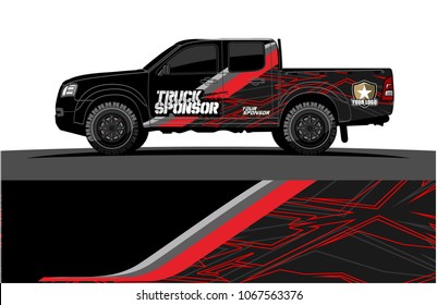 Truck Graphics. abstract curved lines with grunge background