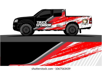 Truck Graphics. abstract curved lines with grunge background