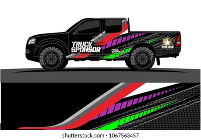 Truck Graphics. abstract curved lines with grunge background