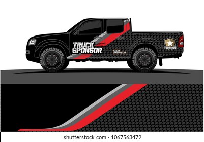 Truck Graphics. abstract curved lines with grunge background