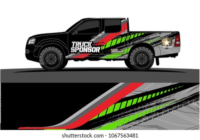 Truck Graphics. abstract curved lines with grunge background