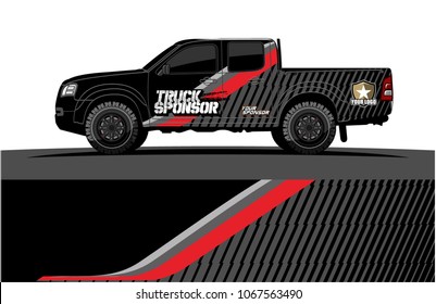 Truck Graphics. abstract curved lines with grunge background