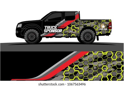 Truck Graphics. abstract curved lines with grunge background