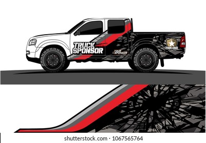 truck graphics. Simple bold lines with grunge background