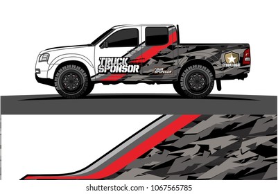truck graphics. Simple bold lines with grunge background