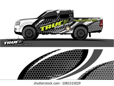truck graphics vector. Grunge background design for vehicle vinyl wrap 