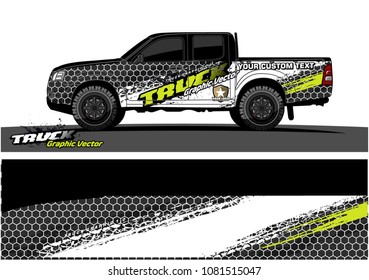 truck graphics vector. Grunge background design for vehicle vinyl wrap 