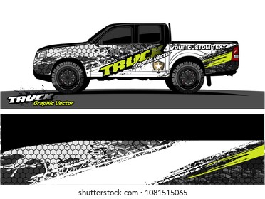 truck graphics vector. Grunge background design for vehicle vinyl wrap 