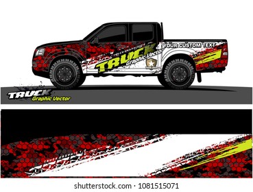 truck graphics vector. Grunge background design for vehicle vinyl wrap 
