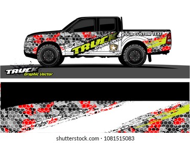 truck graphics vector. Grunge background design for vehicle vinyl wrap 