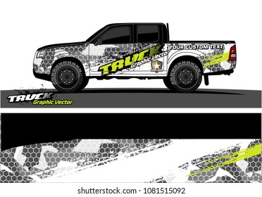 truck graphics vector. Grunge background design for vehicle vinyl wrap 