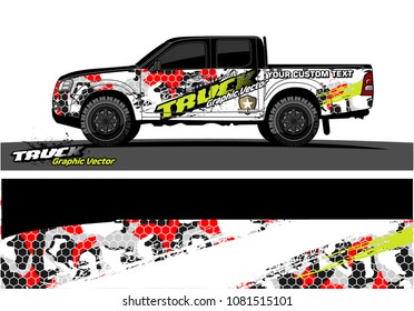 truck graphics vector. Grunge background design for vehicle vinyl wrap 