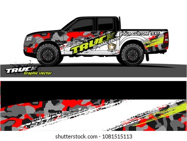 truck graphics vector. Grunge background design for vehicle vinyl wrap 
