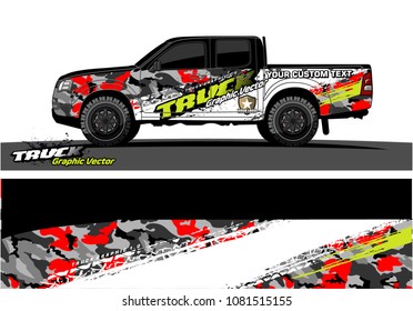truck graphics vector. Grunge background design for vehicle vinyl wrap 