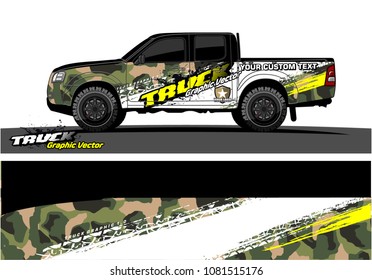 truck graphics vector. Grunge background design for vehicle vinyl wrap 
