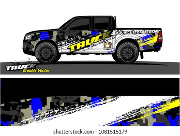 truck graphics vector. Grunge background design for vehicle vinyl wrap 