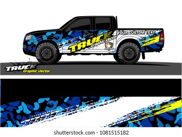 truck graphics vector. Grunge background design for vehicle vinyl wrap 