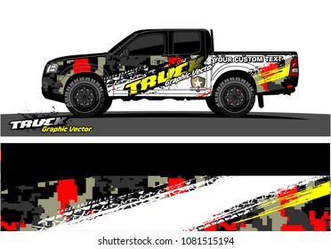 truck graphics vector. Grunge background design for vehicle vinyl wrap 