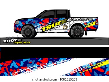 truck graphics vector. Grunge background design for vehicle vinyl wrap 