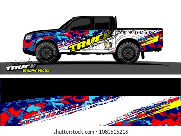 truck graphics vector. Grunge background design for vehicle vinyl wrap 
