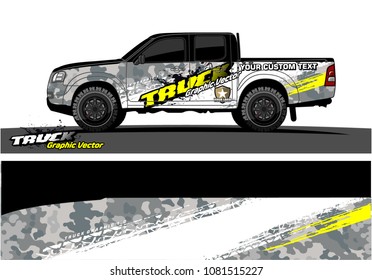 truck graphics vector. Grunge background design for vehicle vinyl wrap 