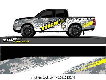 truck graphics vector. Grunge background design for vehicle vinyl wrap 