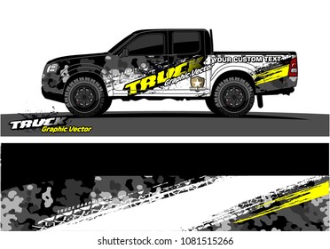 truck graphics vector. Grunge background design for vehicle vinyl wrap 