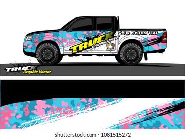 truck graphics vector. Grunge background design for vehicle vinyl wrap 