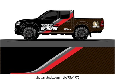 truck graphics vector. Simple bold lines with grunge background