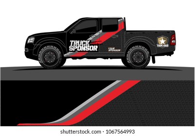 truck graphics vector. Simple bold lines with grunge background