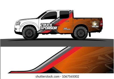 truck graphics vector. Simple bold lines with grunge background