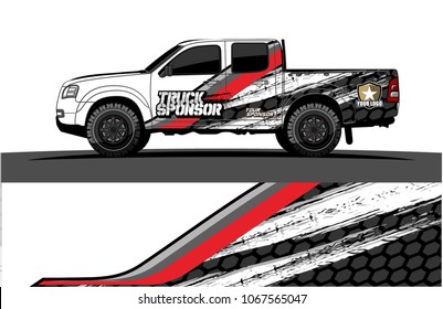 truck graphics vector. Simple bold lines with grunge background