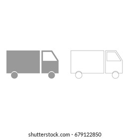 Truck grey set icon .
