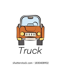 truck hand draw icon. Element of farming illustration icons. Signs and symbols can be used for web, logo, mobile app, UI, UX