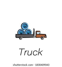 truck hand draw icon. Element of farming illustration icons. Signs and symbols can be used for web, logo, mobile app, UI, UX