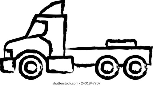 Truck hand drawn vector illustration