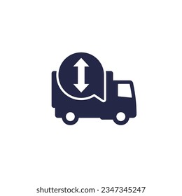icono de altura del camión, signo del vector