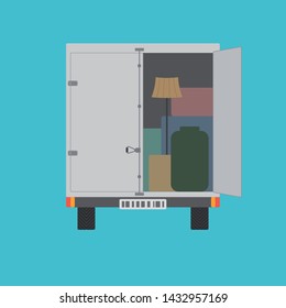 Truck with home furniture (back view)