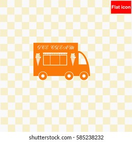 Truck with ice cream  icon Vector design.
