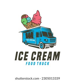 truck ice cream logo design