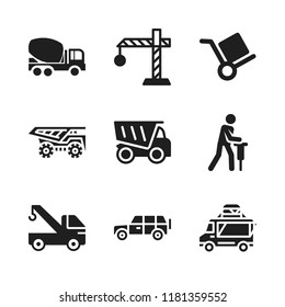 truck icon. 9 truck vector icons set. dumper, off road and dump truck icons for web and design about truck theme