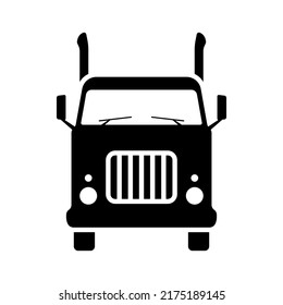 Truck icon. Black silhouette. Front view. Vector simple flat graphic illustration. Isolated object on a white background. Isolate.
