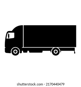 Truck icon. Black silhouette. Side view. Vector simple flat graphic illustration. Isolated object on a white background. Isolate.