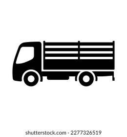 Truck icon. Black silhouette. Side view. Vector simple flat graphic illustration. Isolated object on a white background. Isolate.