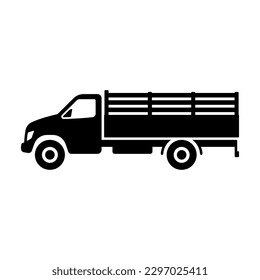 Truck icon. Black silhouette. Side view. Vector simple flat graphic illustration. Isolated object on a white background. Isolate.