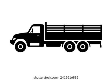 Truck icon. Black silhouette. Side view. Vector simple flat graphic illustration. Isolated object on a white background. Isolate.